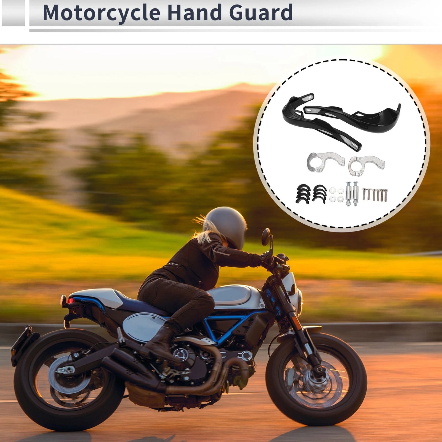 Set 1 Universal Hand Guard Knuckle Guard Protector Black for Motorcycles