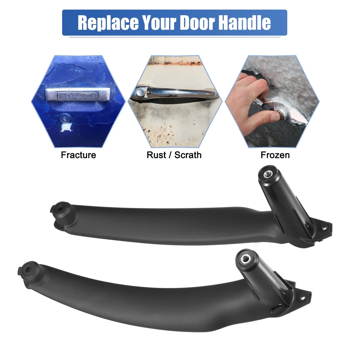 Pair Interior Door Handle Left Right Side Pull Handle BMW X5 (2007-2013)