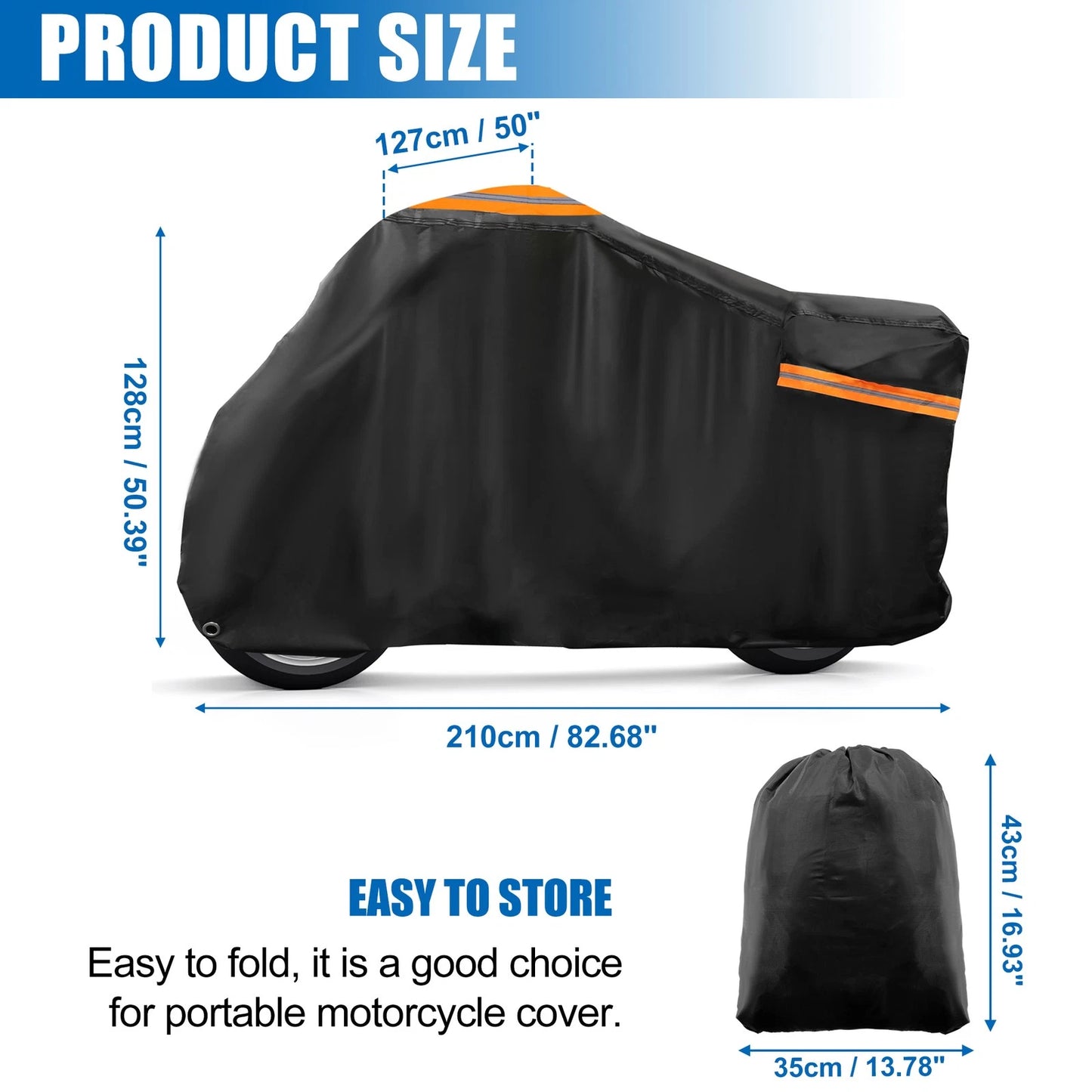 Motorcycle Cover Waterproof for Harley Iron 883 Sportster Cruisers Black