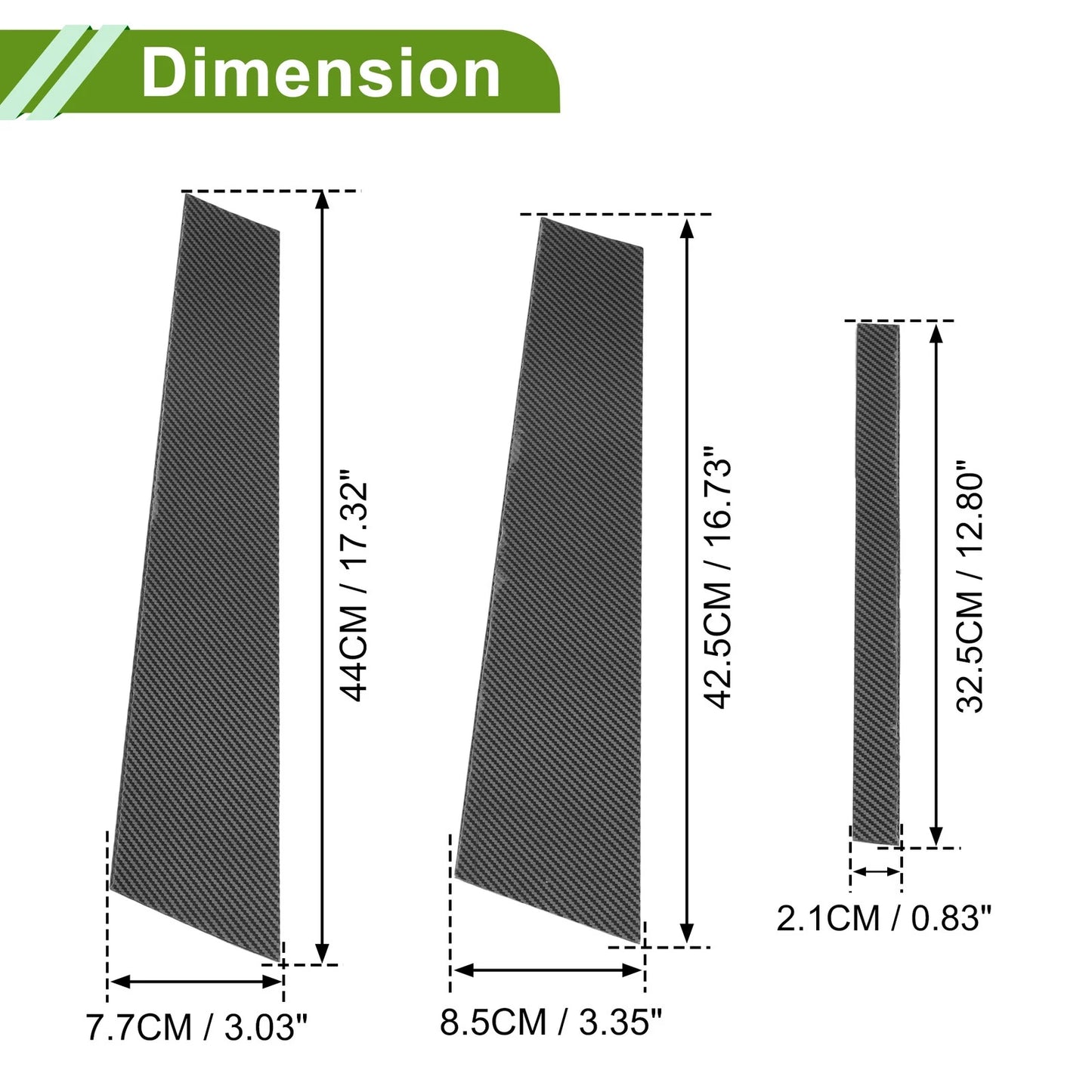 6 Pcs Door Pillar Window Trim for BMW 3-Series (2006-2011) Carbon Fiber Black