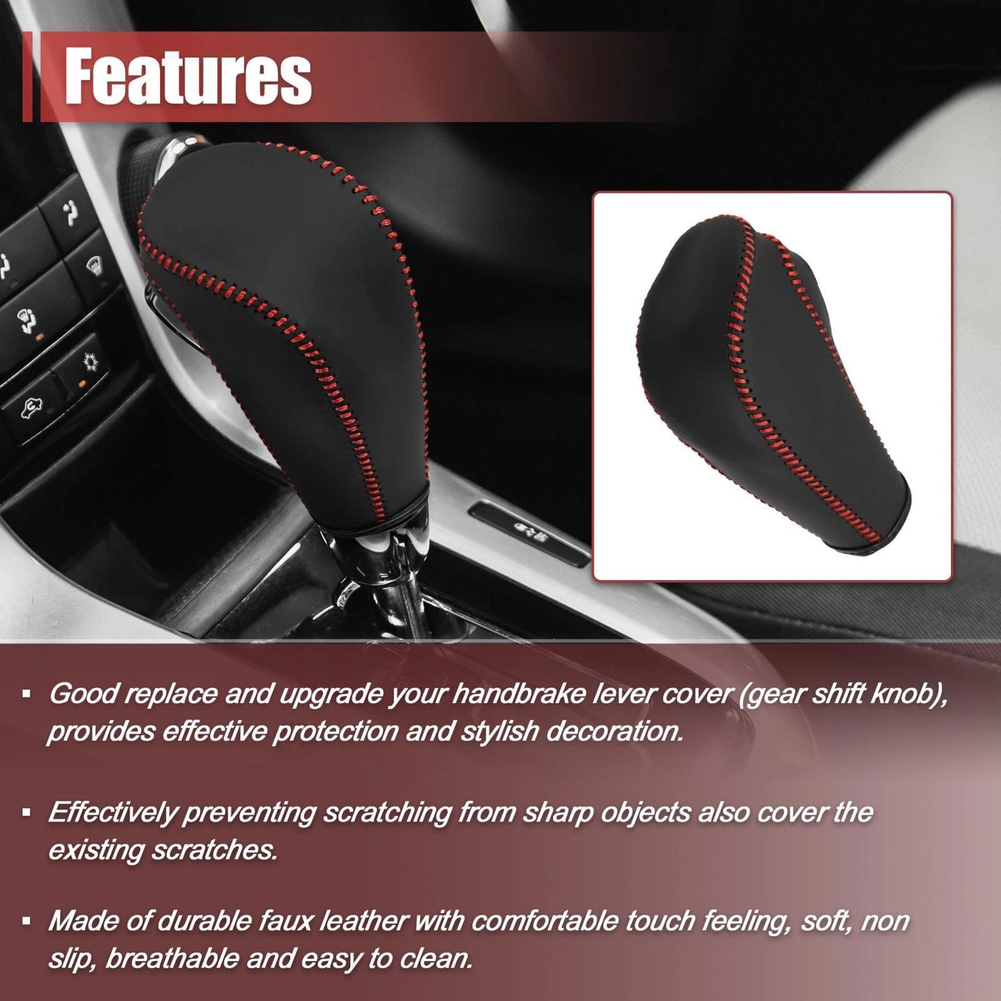Shift Knob Cover Red Thread for Chevrolet Cruze (2011 - 2015)