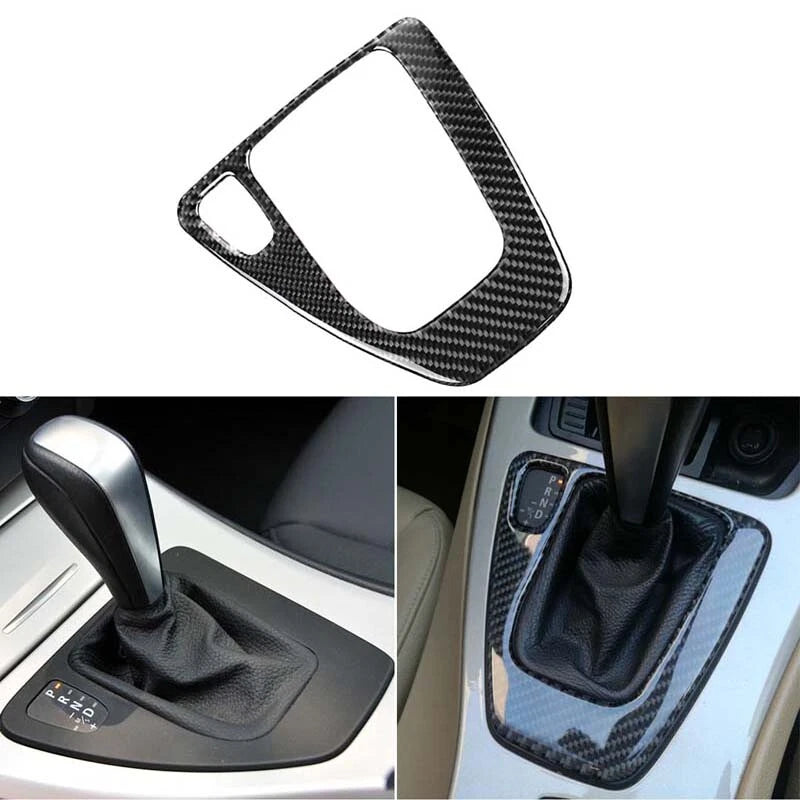 Carbon Fiber Gear Shift Sticker Panel Trim fit For BMW E90 3 Series 2005-2012