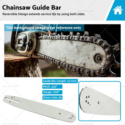 22" .325 .058 86DL Chainsaw Guide Bar for Baumr-AG Husqvarna