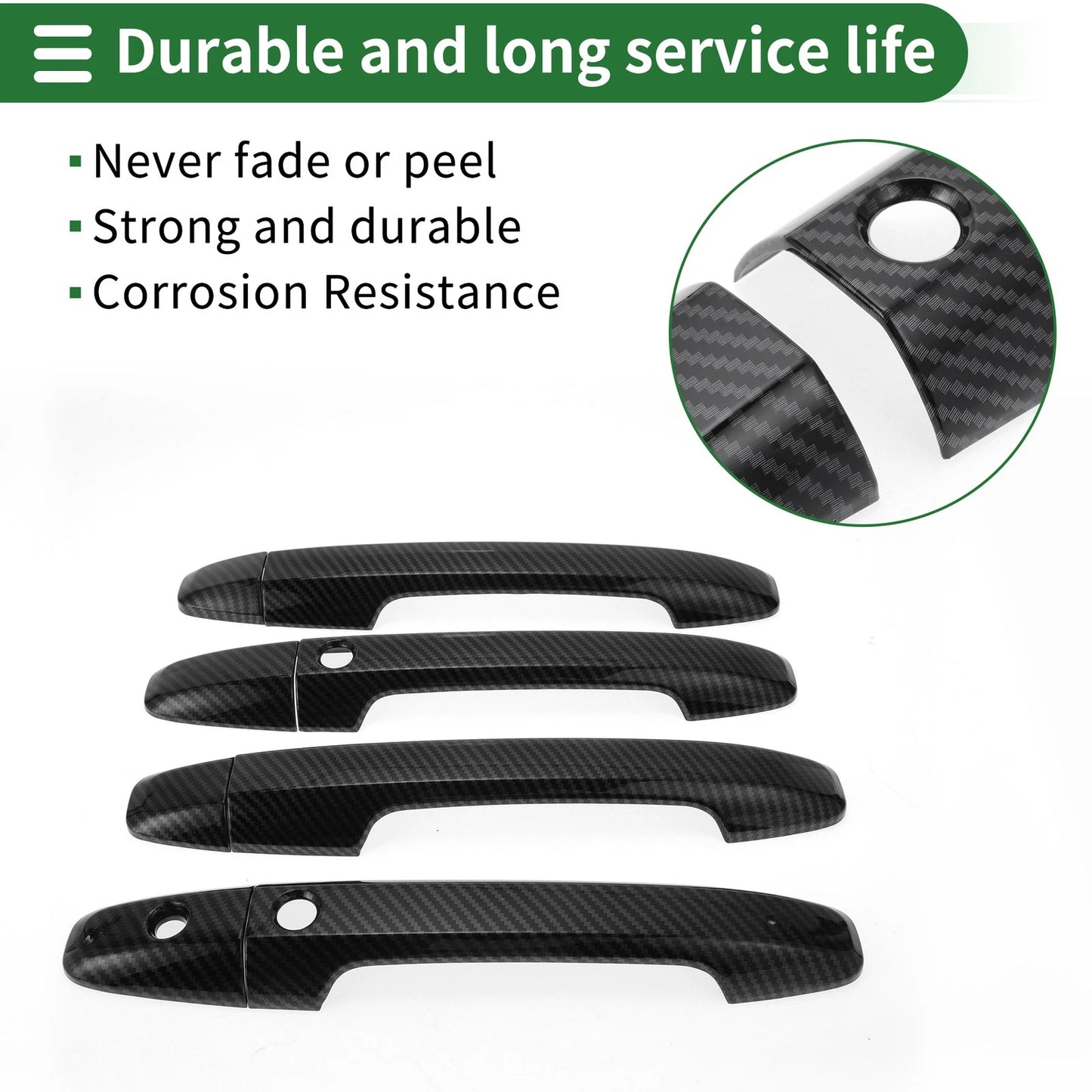 Carbon Fiber Black Door Handle Cover Trim for Honda Odyssey (2015-2022)