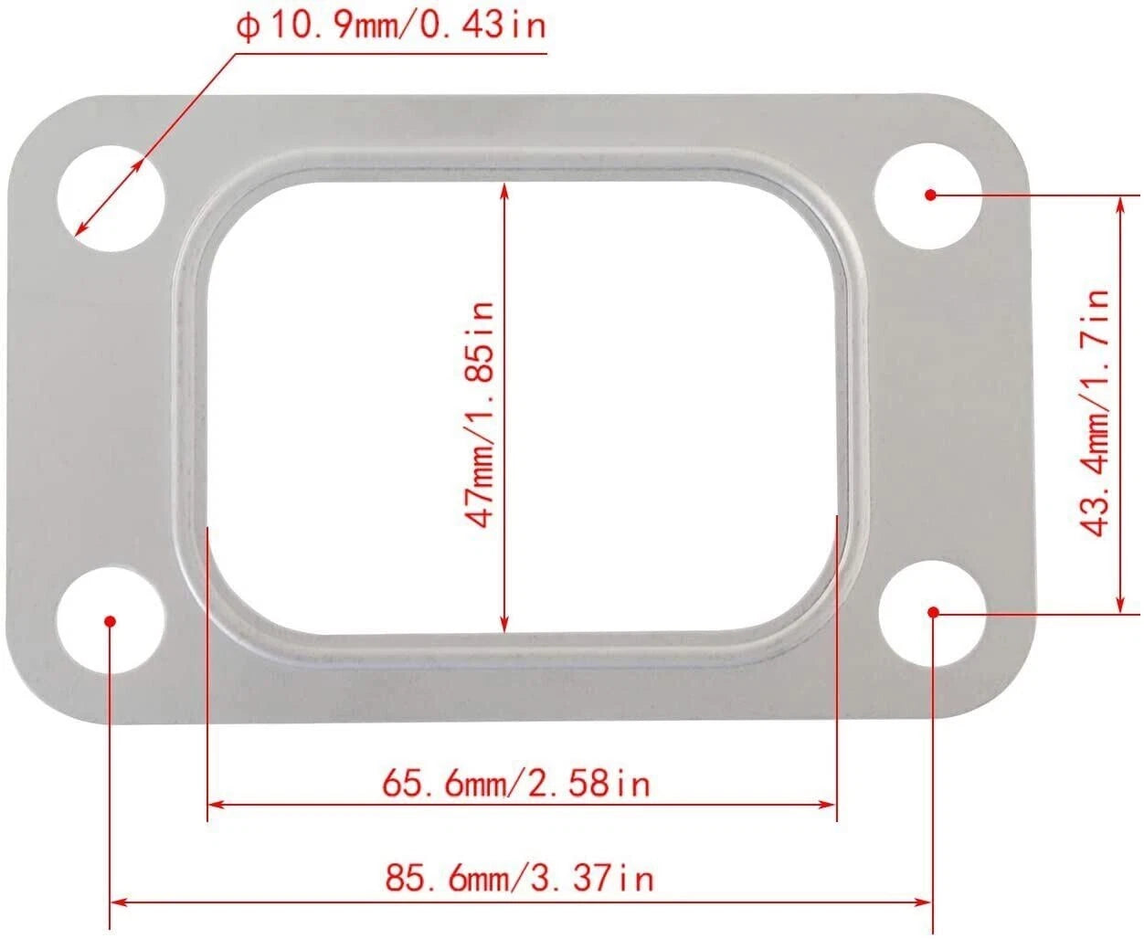 T3 Flange Turbo Manifold Exhaust Gasket 4 Bolt for T3T4 GT35 T04E GT30