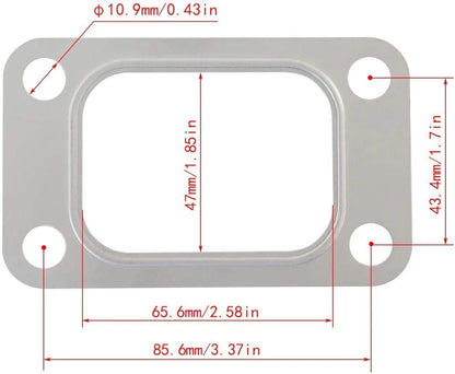 T3 Flange Turbo Manifold Exhaust Gasket 4 Bolt for T3T4 GT35 T04E GT30