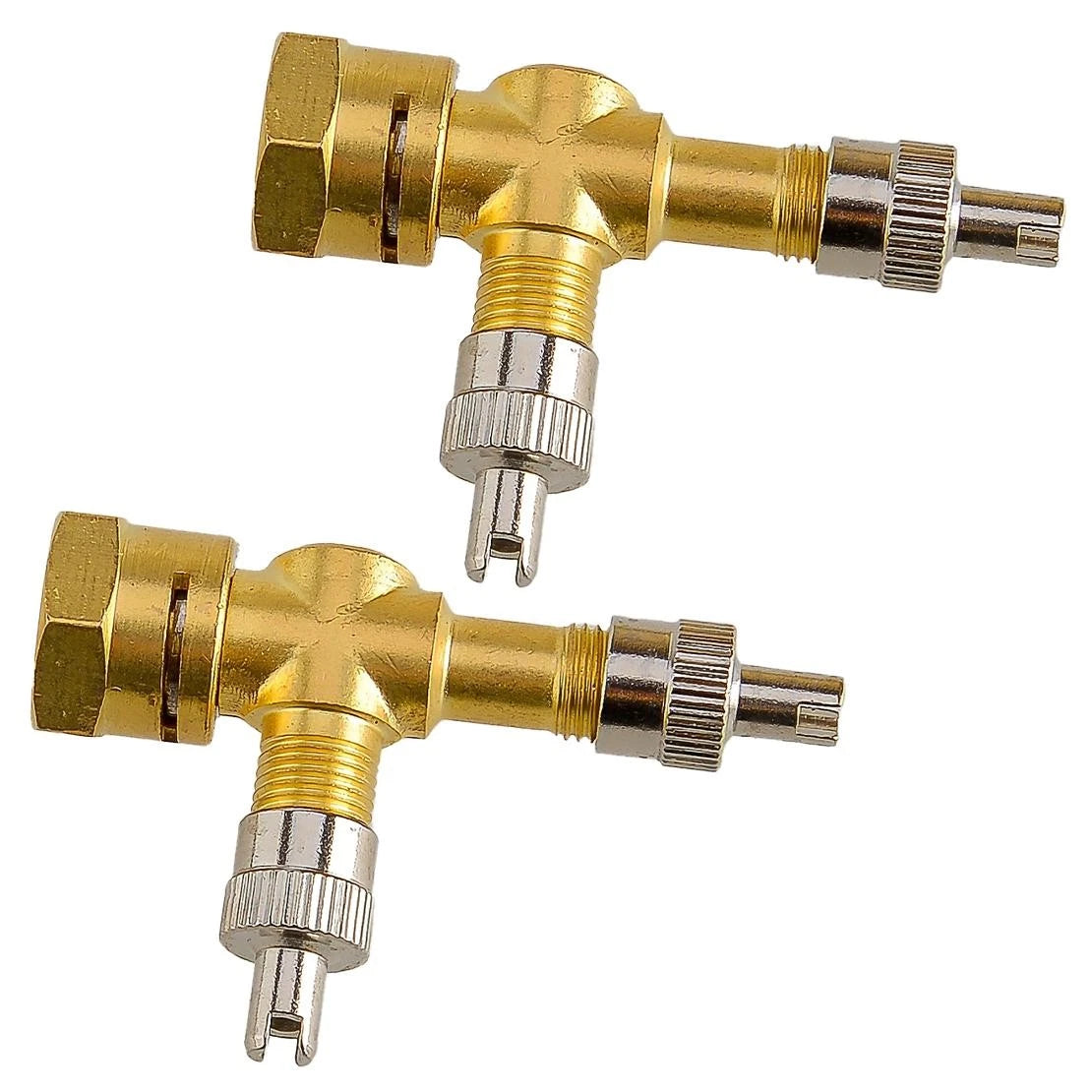 TPMS Valve Tee Adapter 3-Way Pure Copper for Motorcycles & Cars
