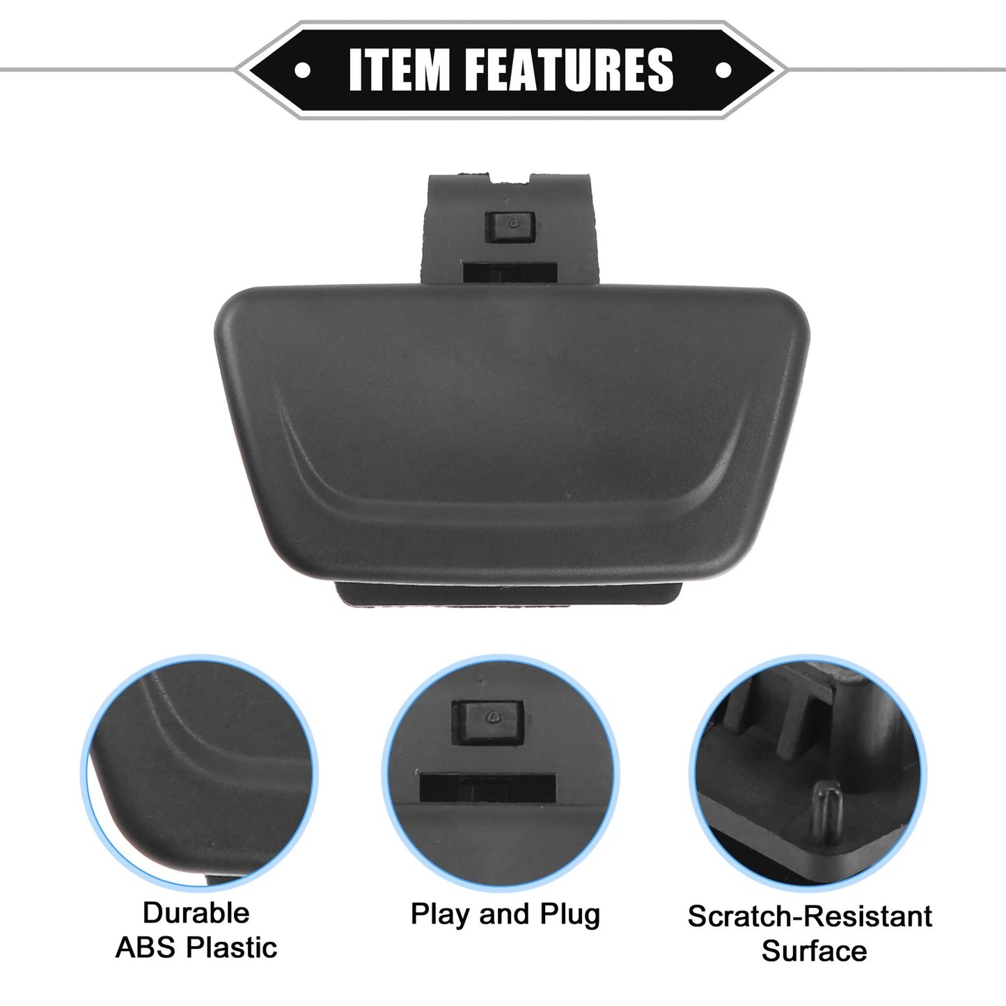 Glove Box Lid Latch Lock Handle Cover for Ford Fiesta (2011-2019) Black