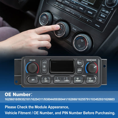 A/C Climate Control Module Panel for Chevrolet Corvette C5 5.7L (1997-2004)