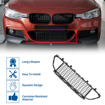 Front Lower Bumper Grille for BMW 320i 2013-2018 Base 2.0L L4 - Gas Black