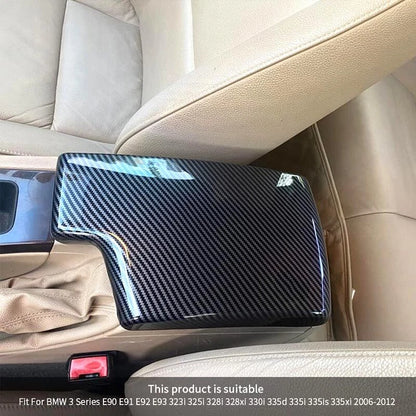 Carbon Fiber Armrest Lid Cover Trim 1x for BMW 3er (2005–2013)