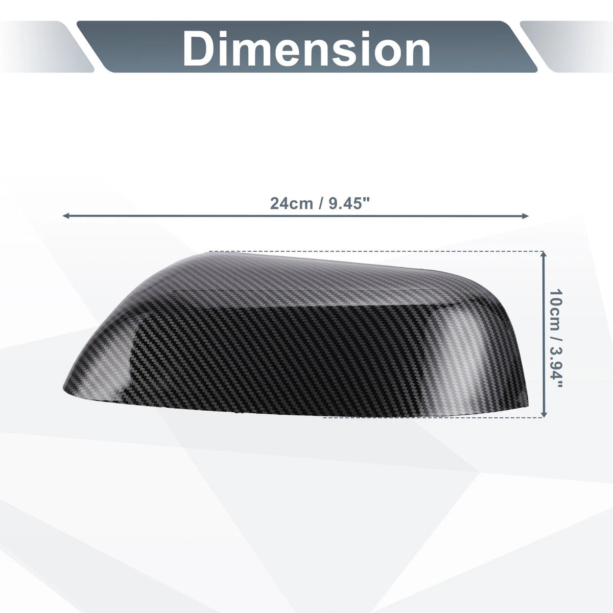 Rearview Mirror Cover Cap Black Carbon Fiber for Ford Explorer (2016-2019)