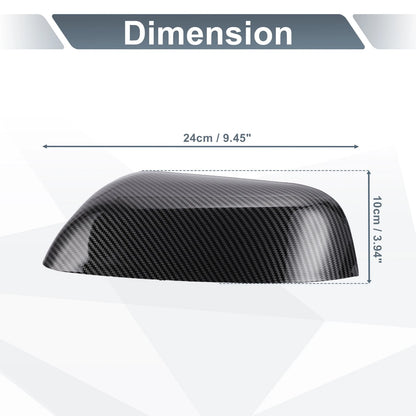 Rearview Mirror Cover Cap Black Carbon Fiber for Ford Explorer (2016-2019)