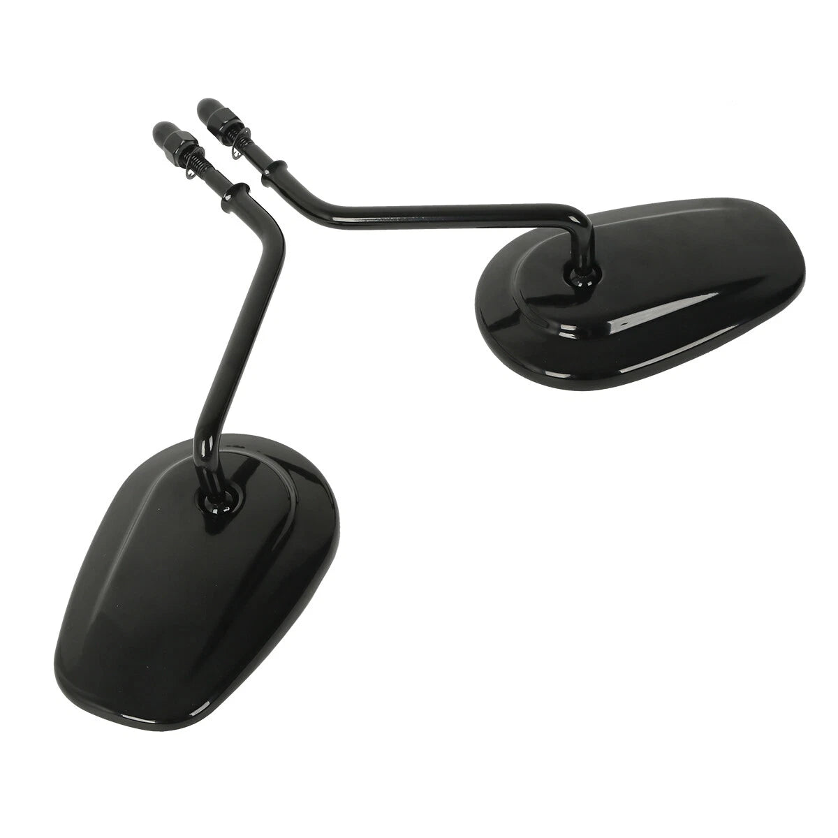 Vivid Black Rear View Mirrors for Harley Touring Sportster 883 1200 Softail
