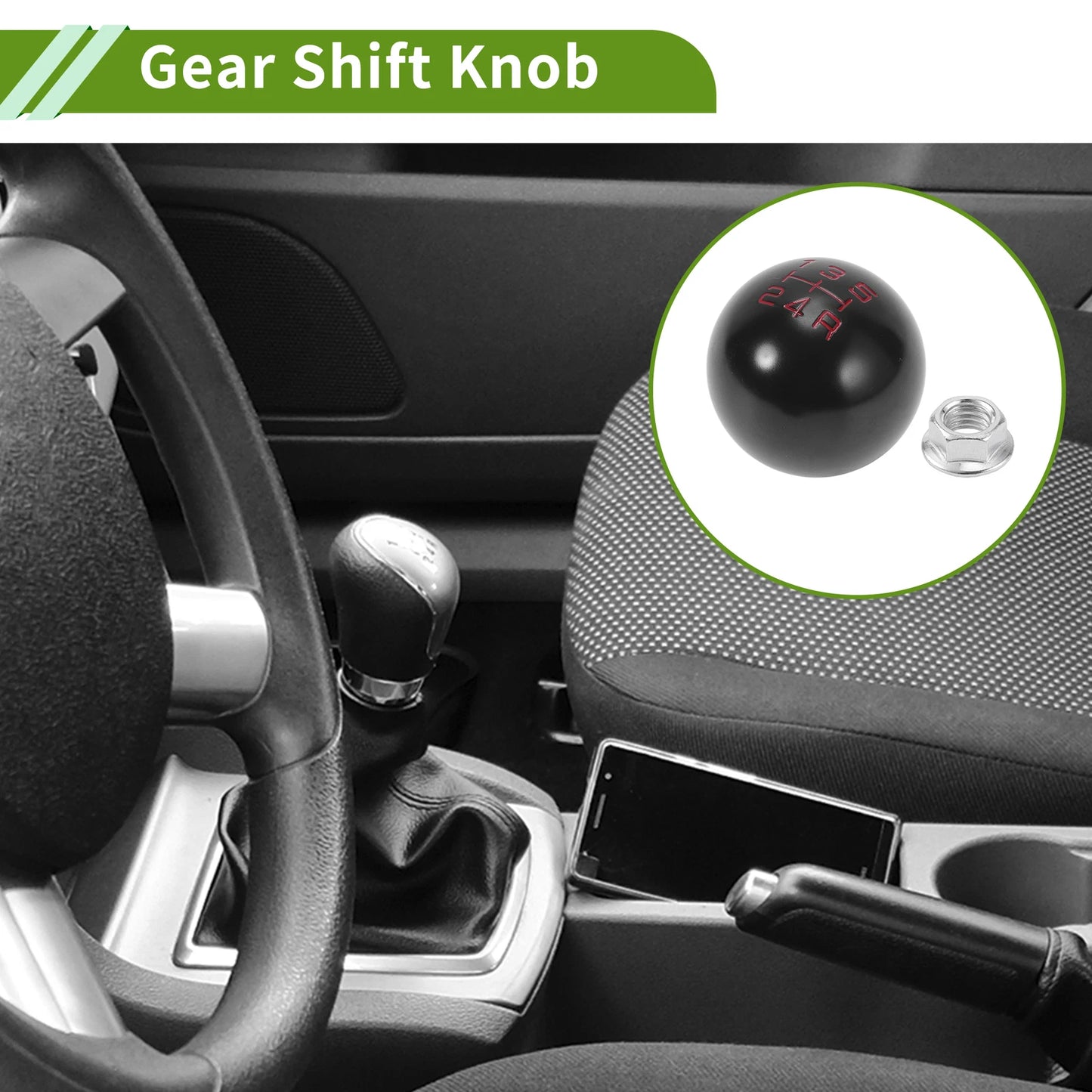 5 Speed Manual Gear Shift Knob for Honda Accord (1990-1997) Black Aluminum
