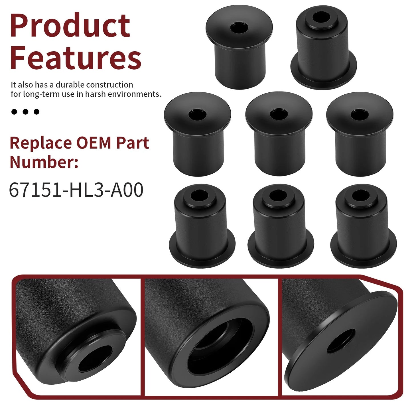 8 Pack Door Bushings Set for Honda Pioneer 700 SXS700M4/SXS700M2