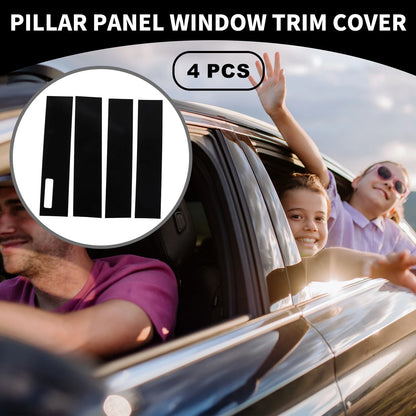 4 x Car Pillar Window Trim Covers for Ford F-150 (2015-2021) Black