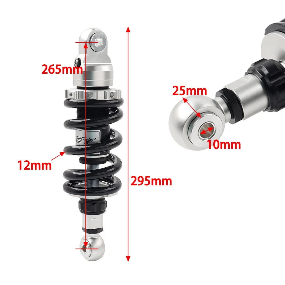12MM Spring 265MM Rear Shock Absorber for Honda, Kawasaki, Suzuki