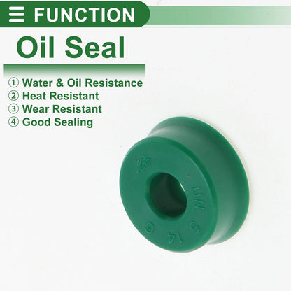 Oil Seal 5x14x6mm TPU High-Pressure Green 5 Pcs