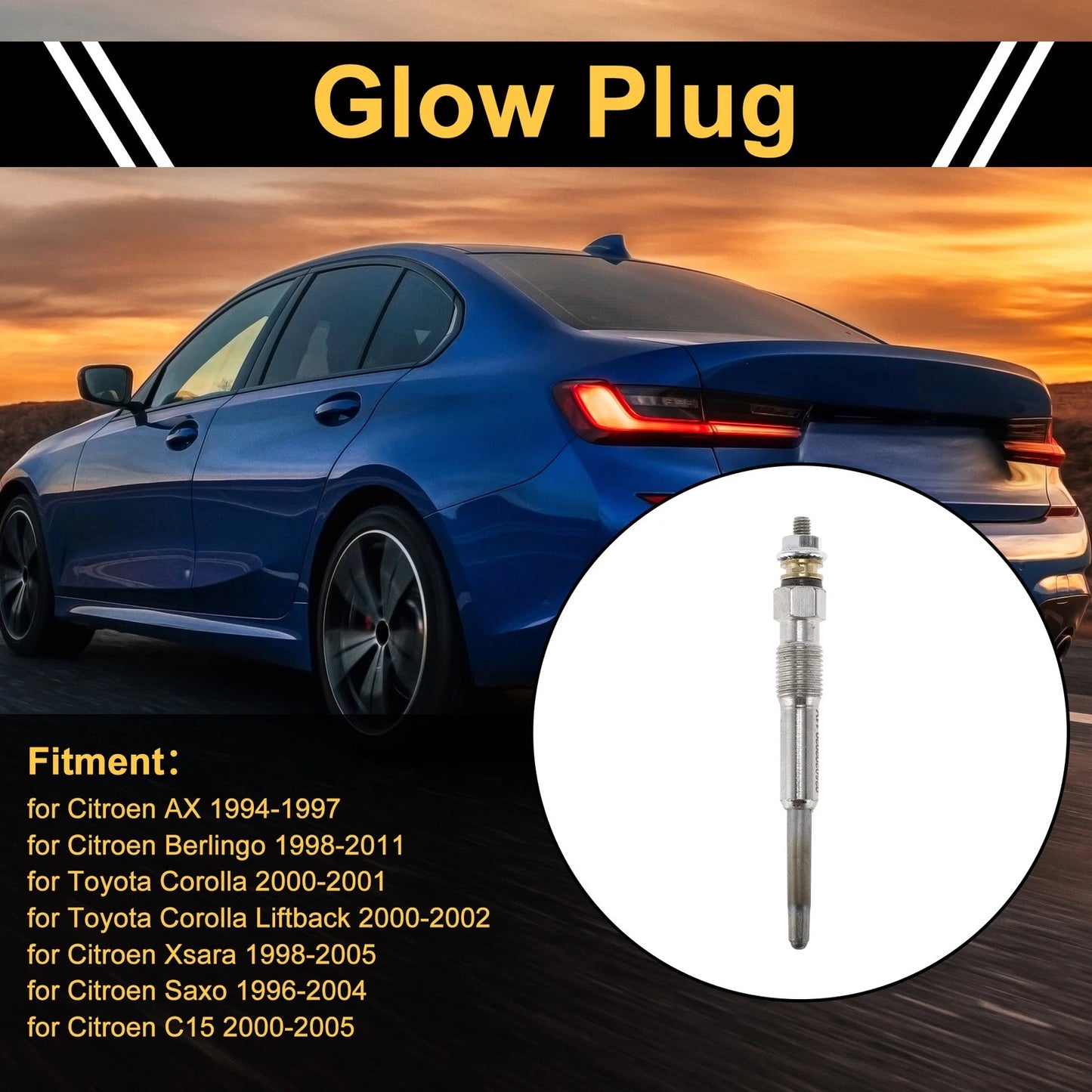 Glow Plug 1 x Diesel Glow Plug for Various Makes & Models