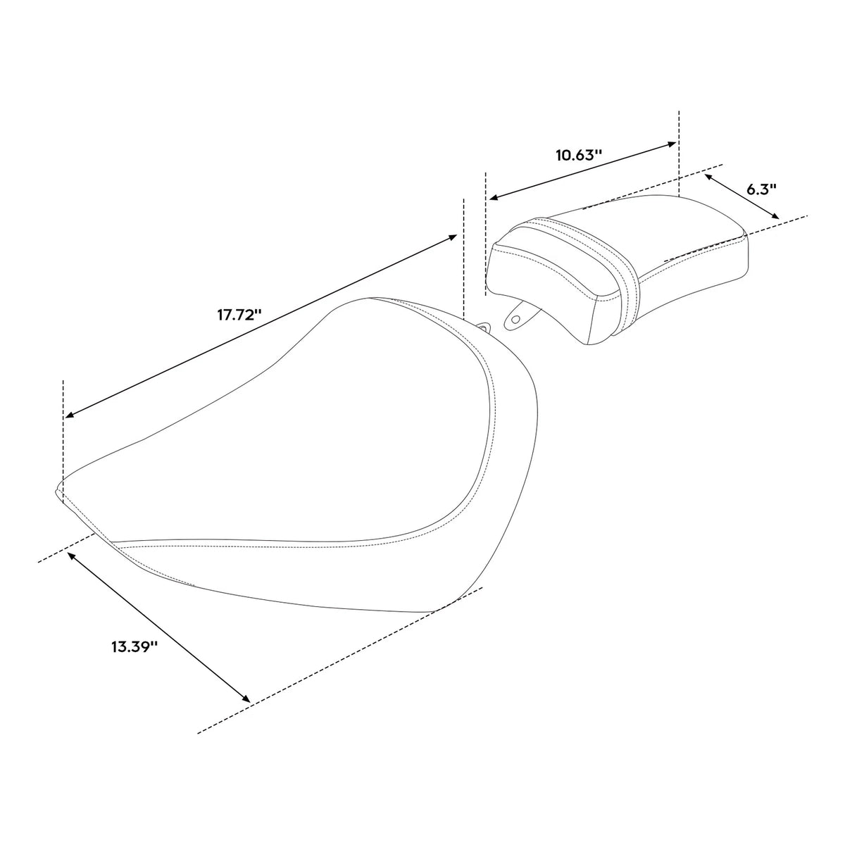Rider Passenger Seats for Harley Softail Standard Street Bob FXBB (2018-2024)