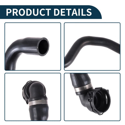 Radiator Hose Coolant Pipe for Volvo V40 2014 Black Rubber 1 Pcs