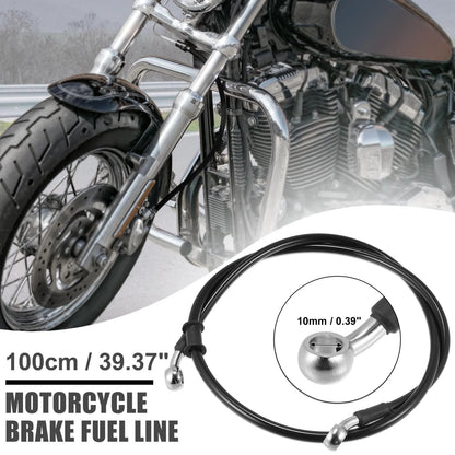 100cm 39.37" 10mm Braided Brake Clutch Oil Hoses Line Pipe for Motorcycle ATV