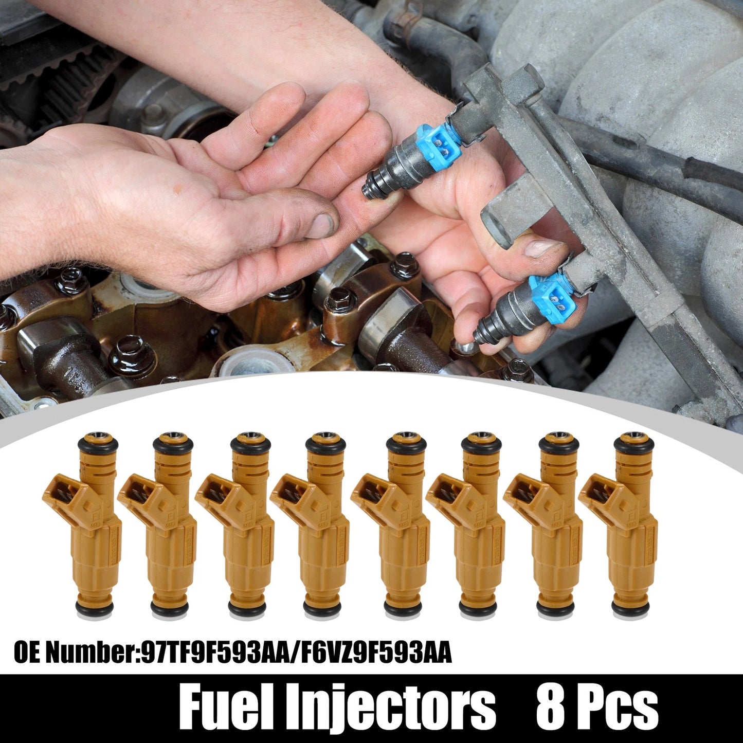 8 Pcs Fuel Injectors for Ford Crown Victoria (1998)