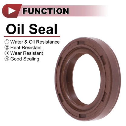 Oil Seal 18x28x5mm Brown 2 Pcs Rotary Shaft Seal FKM Rubber for Make Model