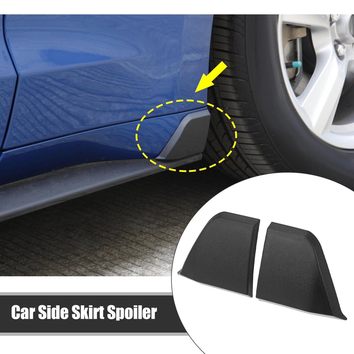 2 x Car Side Skirt Spoiler Wings Splitter for Ford Mustang GT V6 (2015-2019)