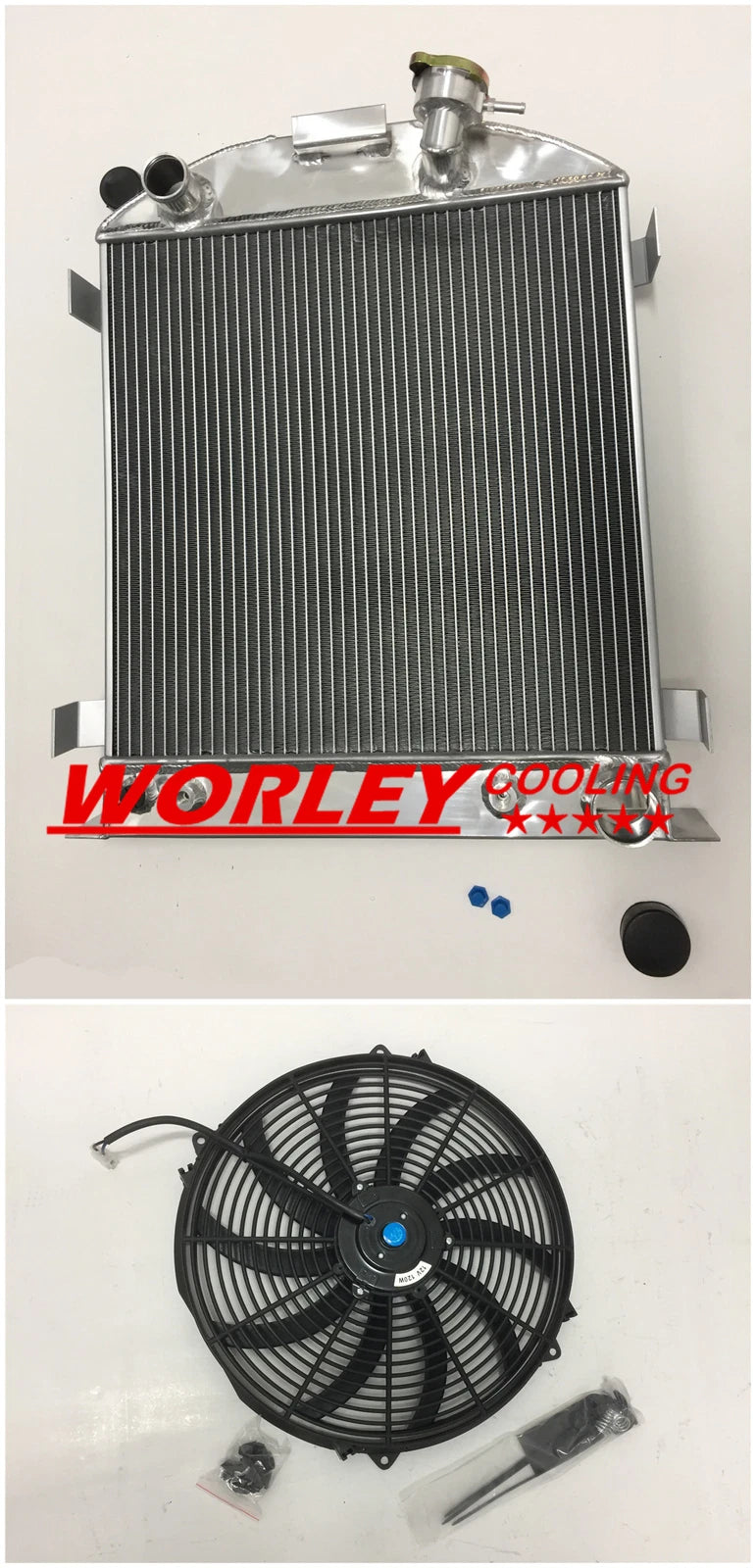 3 Row Aluminum Radiator & Fan for Ford Hi-Boy (1932)