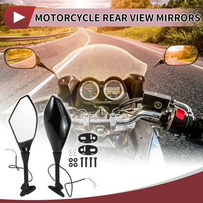 1 x Rear View Mirrors Black Aluminum for Honda CBR600RR (2003–2014)