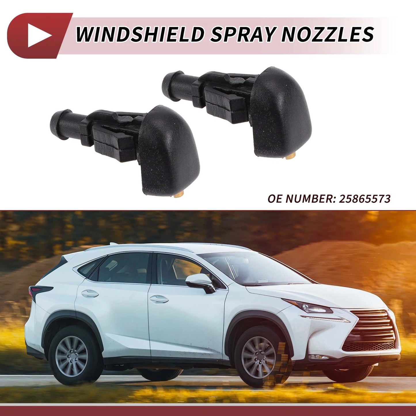 2 x Front Windshield Washer Nozzle for Buick LaCrosse (2010–2016)