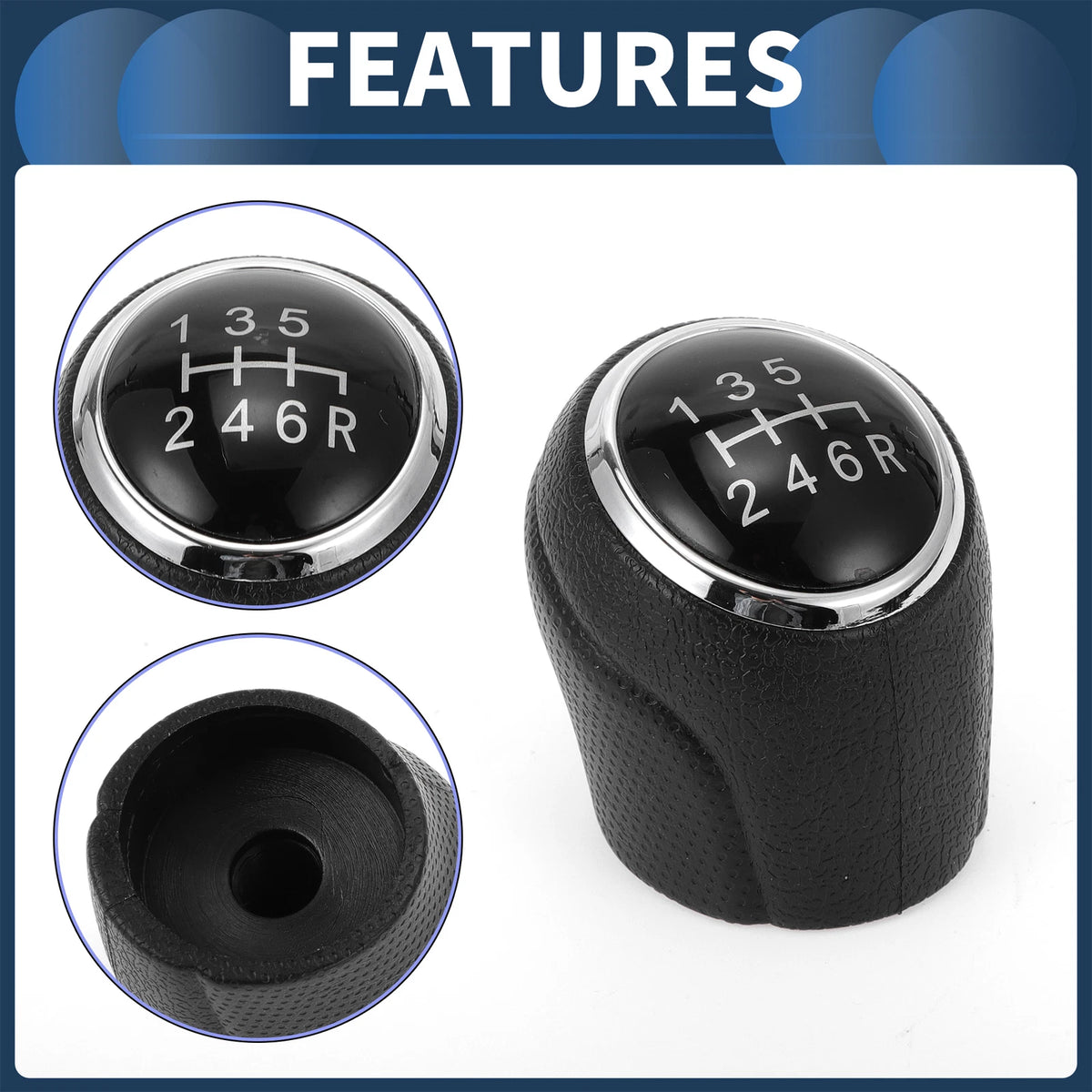 6 Speed Manual Gear Shift Knob for Suzuki SX4 S-Cross (2016-2021) Black