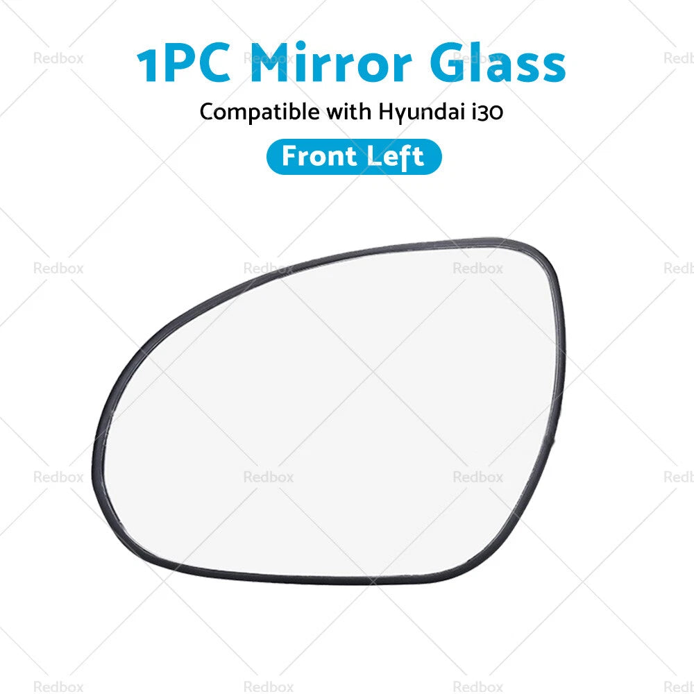 Left Side Mirror Glass with Back Plate for Hyundai i30 (2007-2012)
