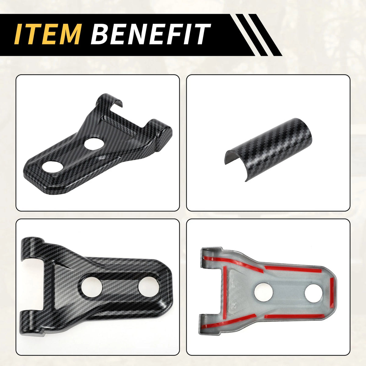 Front Engine Hood Hinge Cover Trim for Jeep Carbon Fiber Black  (2018-2023)