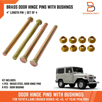 100MM Front Door Hinge Pin Bush Kit for Toyota Land Cruiser FJ40 FJ45 (1960-1984)