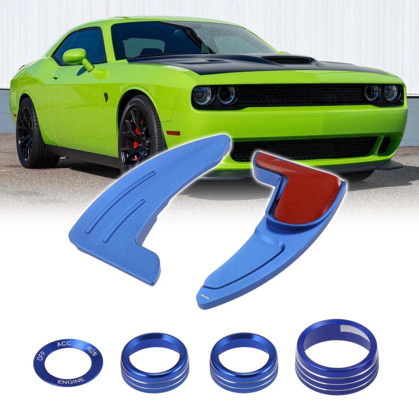 Steering Wheel Paddle Extension Trim Set for Dodge Charger Challenger Blue