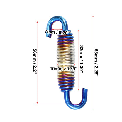 Exhaust Pipe Spring / 58mm / 2 x Stainless Steel Silver Tone for Motorcycle