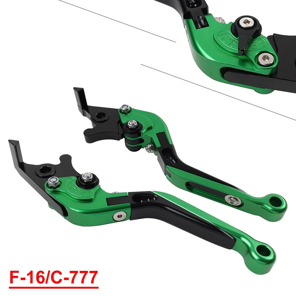 CNC Green Extendable Brake Clutch Levers for Yamaha FJR1300, XJR1300 (04-20)