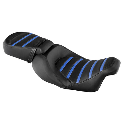 Rider Driver Passenger Seat for Harley Road Glide King (2009-2023) Black Blue