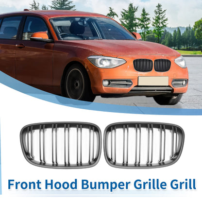 Front Upper Bumper Grille for BMW 1 Series F20 (2011-2014) - Matte Black