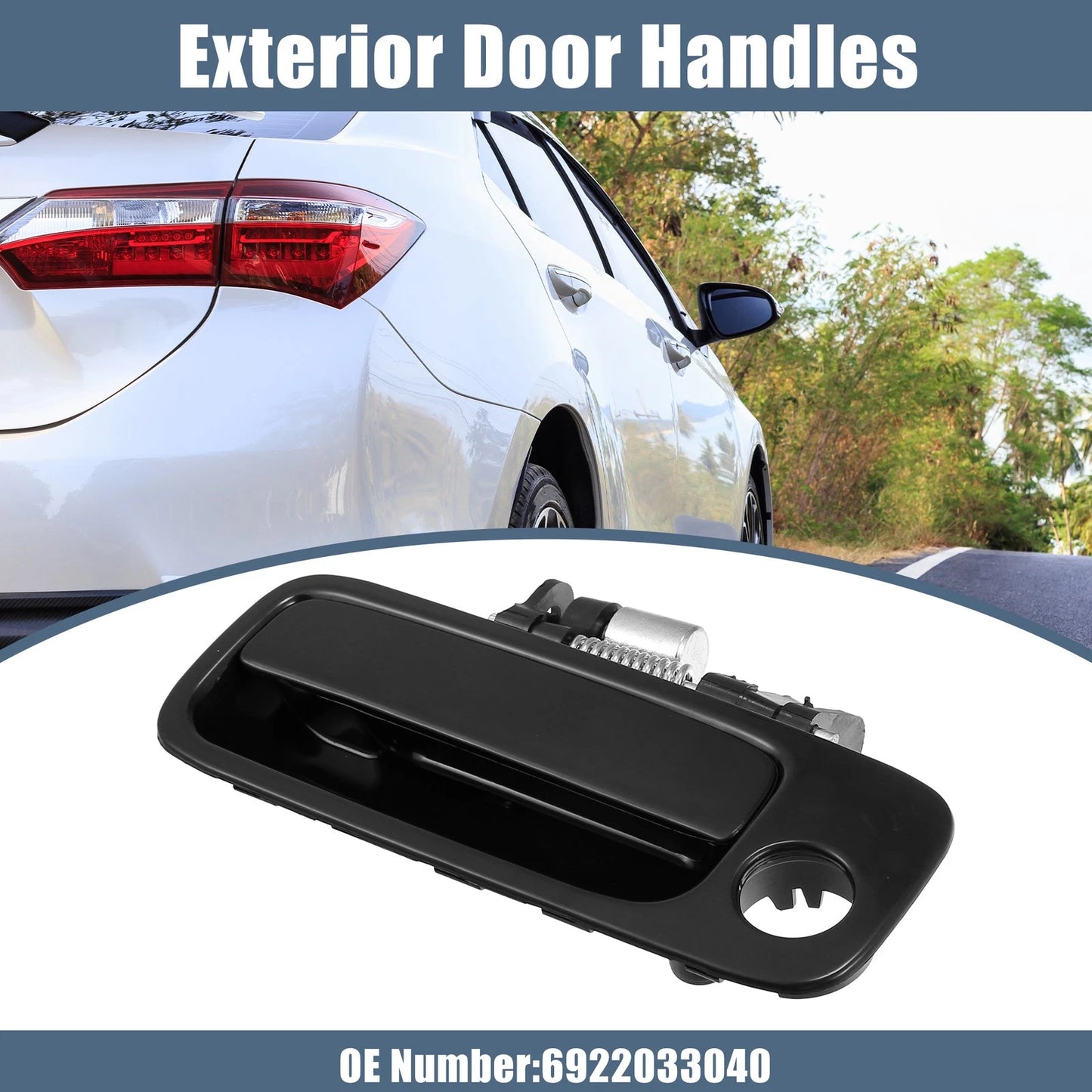 Black Front Left Driver Side Exterior Door Handle for Toyota Camry (2007-2011)