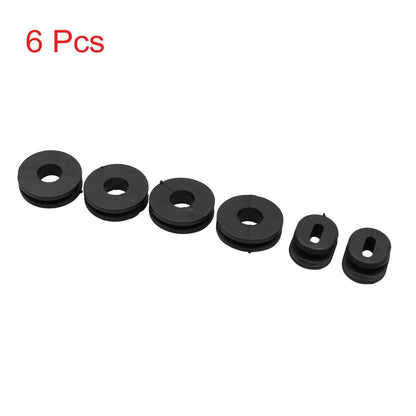6pcs Black Rubber Motorcycle Side Cover Grommets for Suzuki GS125