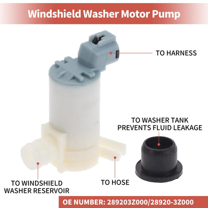 Windshield Washer Pump w/Grommet for Nissan