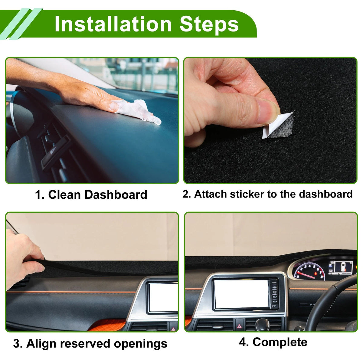 Dashboard Cover Mat for Toyota Prius C (2012-2019) - Brown Dash Cover