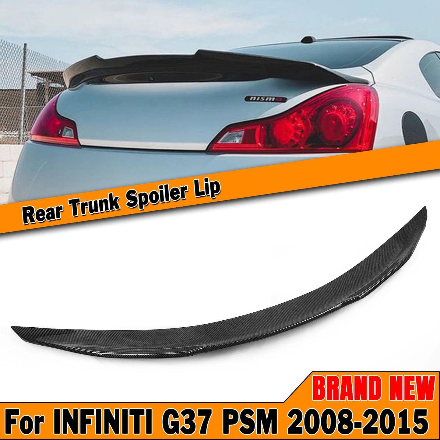 Rear Boot Spoiler Lip for Infiniti G37/Q40/Q60 (2008-2015) Carbon Look