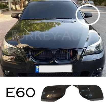 2 Piece Side View Mirror Covers for BMW E60 5 Series (2005-2010) Gloss Black