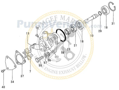 Yanmar Marine 1GM Engine Cooling Pump Repair Kit