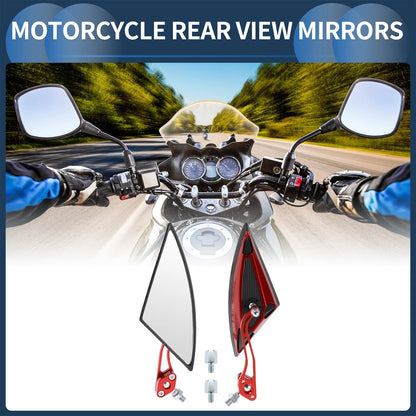 M8/M10 Motorcycle Rear View Mirrors Handlebar Mirrors Red Aluminum Alloy Plastic